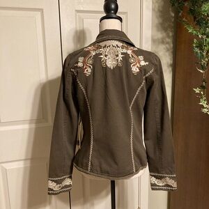Love Stitch Embroidered Boho Bohemian Hippi style jacket / blazer size medium